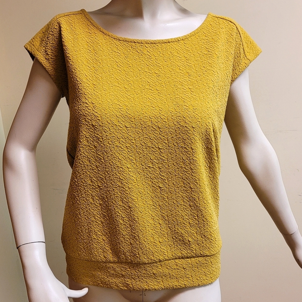 Ann Taylor Loft Factory Gold Cap Sleeve Top, Size Extra Small